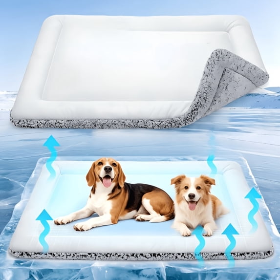 Dog Cooling Bed with Neck Support, Soft Flannel Cat Mat, Curved Headrest Crate Pad for Small Dogs, Machine Washable Sleeping Cushion(S,Light Gray)