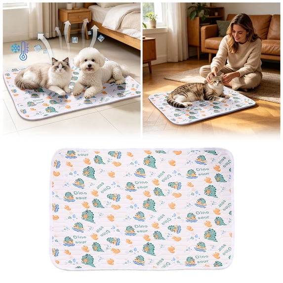 Dog Cooling Mat 2.0, 16" x 20" Thick & Durable Cooling Mat for Dogs, Waterproof Ice Silk Cooling Mat for Dogs & Cats, Portable & Washable Pet Cooling Blanket, Beds for Summer Washable & Non-Toxic