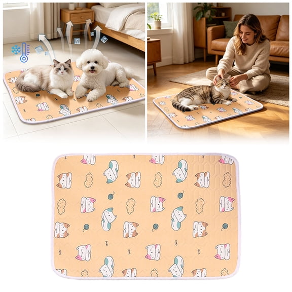 Dog Cooling Mat 2.0, 20" x 28" Thick & Durable Cooling Mat for Dogs, Waterproof Ice Silk Cooling Mat for Dogs & Cats, Portable & Washable Pet Cooling Blanket, Beds for Summer Washable & Non-Toxic