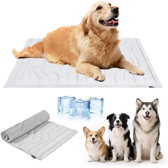 Dog Cooling Mat, 2025 Upgrade Summer Cooling Mat Sleeping Pad, Self-Cooling Mat for Pets, Portable & Washable Cool Pet Blanket for Small Medium Large Dogs and Cats (L: 122 * 71cm/48 * 28in)