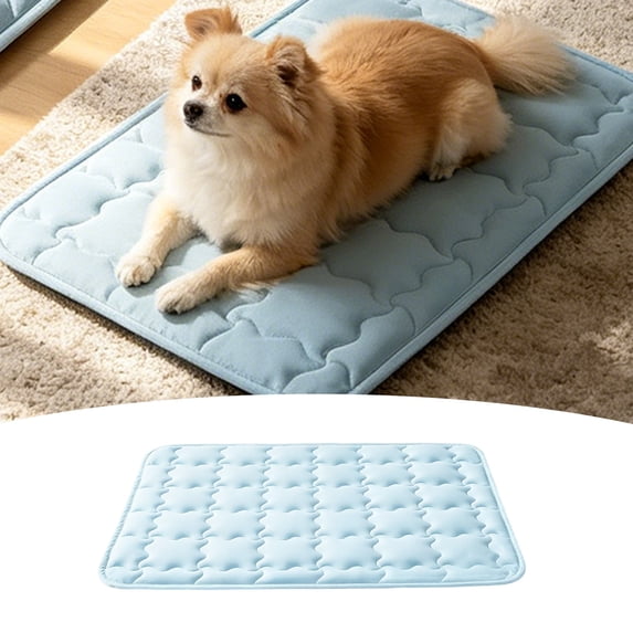 Dog Cooling Mat, 2026 New Cooling Mat for Dogs, Long-Lasting Cool Dog Mat, Non-Slip Cooling Mat for Dog Cats, Portable Washable Pet Cooling Bed Sleep Mat Blanket (Blue, M-22 * 35in)