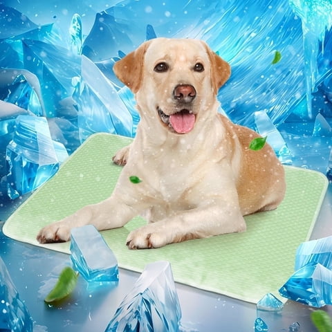Pawtasy Dog Cooling Mat Breathable Cooling Pad for Dog Cats Washable Pet Cooling Mat for Indoor Outdoor Pets with Non-Slip Bottom Summer Heat Relief Portable Large, 40x28 inch, Green