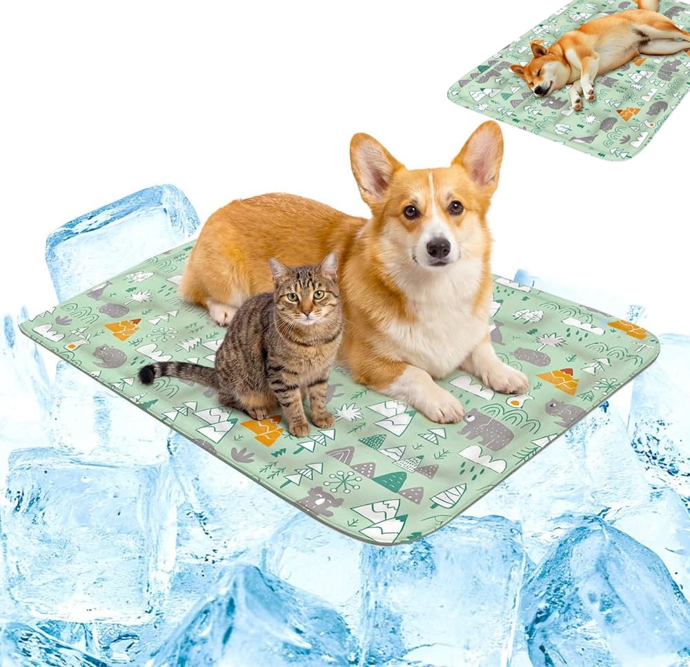 Dog Cooling Mat,Dog Cooling Mat, New Waterproof Cool Dog Bed Mat, Washable Cool Pet Pad for 25-66 lbs Medium Dog, Cats,The favorite of summer pets