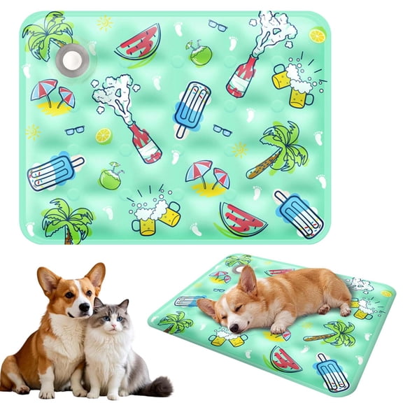 Dog Cooling Mat for Extra Large Dogs -Q-Max>0.5 XL Breathable Thin Cool Crate Pad with Chill Cold Fiber and Innovative Mesh Base Design, Portable Washable Pet Kennel Mat for Summer,120*70cm,Blue