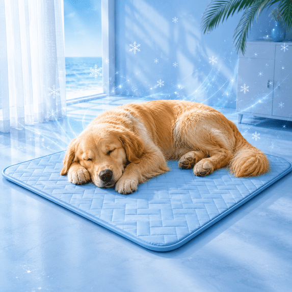 Dog Cooling Mat Ice Silk Pet Cooling Pad Breathable, No Need to Freeze or Refrigerate, Reusable Summer Cooling Bed for Indoor Outdoor Car & Crate