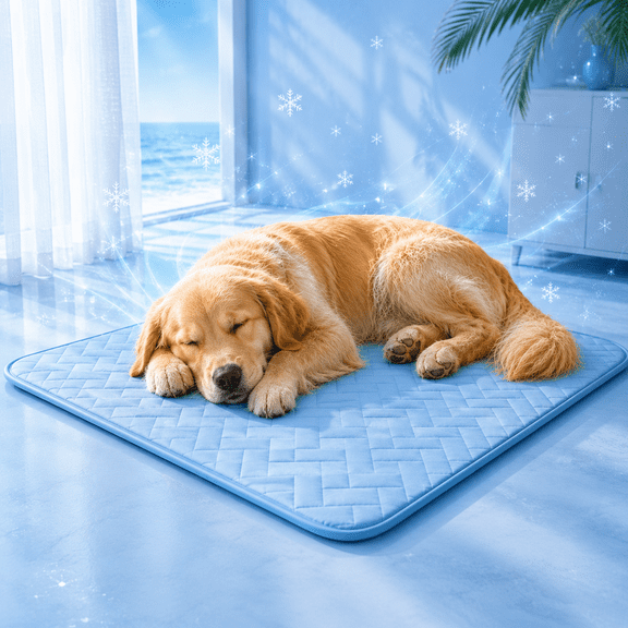 Dog Cooling Mat Ice Silk Pet Cooling Pad Breathable, No Need to Freeze or Refrigerate, Reusable Summer Cooling Bed for Indoor Outdoor Car & Crate