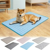 Dog Cooling Mat Pad, 2025 Upgraded Pet Ice Silk Mats, Pet Cooling Mat for Dogs & Cats, with Non-Slip & Foldable Summer Reusable Pets Cool Bed -Printed Grey/L