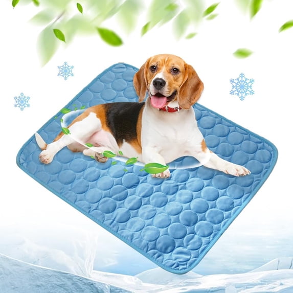 Dog Cooling Mat, Pet Cooling Mats, Summer Cool Pads Pet Mat Outdoor for Dogs & Cats, Machine Washable (Dark Blue, M: 62×50 cm | 24.41×19.69")