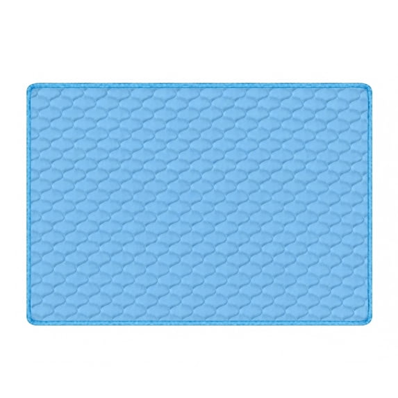 Dog Cooling Mat Pet Cooling Pad Cat Cooling Bed,Light Blue Quilted Diamond Pattern Ice Silk Washable Reusable Cushion,Indoor Outdoor Crate Kennel Car Seat Floor Travel Home Durable RugSky Blue