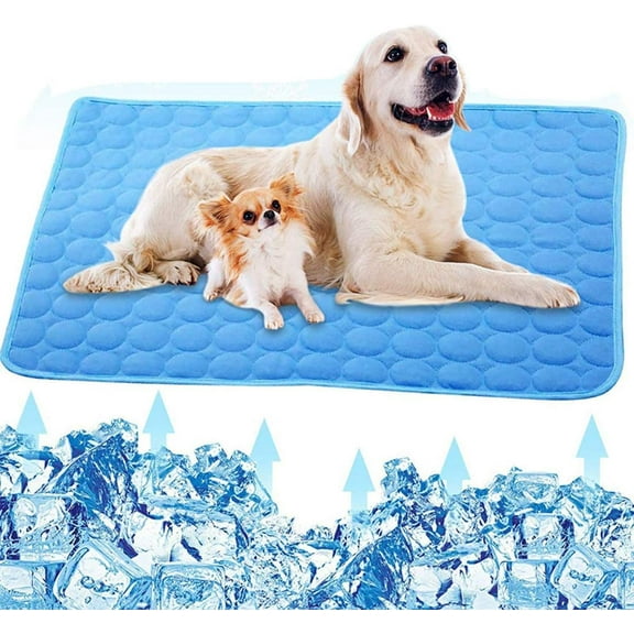 Dog Cooling Mat, Pet Dog Self Cooling Pad, Ice Silk Washable Summer Cool Mat for Cats, Kennels, Crates and Beds (XX-Large 59''×40'', Blue)