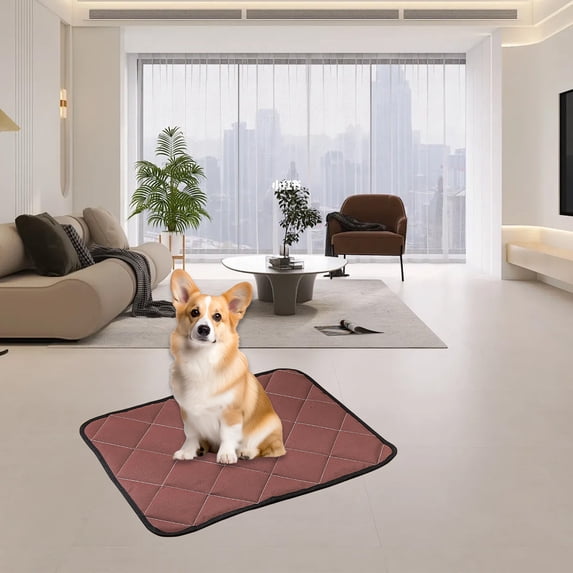 Dog Cooling Mat, Reversible Self Cooling Pad for Dogs (Cool & Warm), Durable & Machine Washable, Pet Cooling Mat for Dogs Cats - Keep Your Pet Cool and Comfy in Summer (Coffee Large 24" x 18")