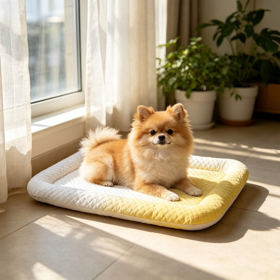 Dog Cooling Mat Summer Cool Down Pad for Cats and Dogs Breathable Ice Silk Dog Bed Mat Portable Washable Indoor 19.7x15.7in by MPOISVA