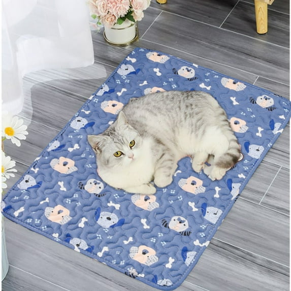 Dog Cooling Pad, Dog Sleeping Mat for Dogs Dog Kennel Mat Sleeping Mat Pet Kennel Dog Crate Mats Soft Kennel Pads Washable with Bottom Dog Kennel Pads, Pet Cooling Mats for Dogs(Blue, 19.7x15.7in)