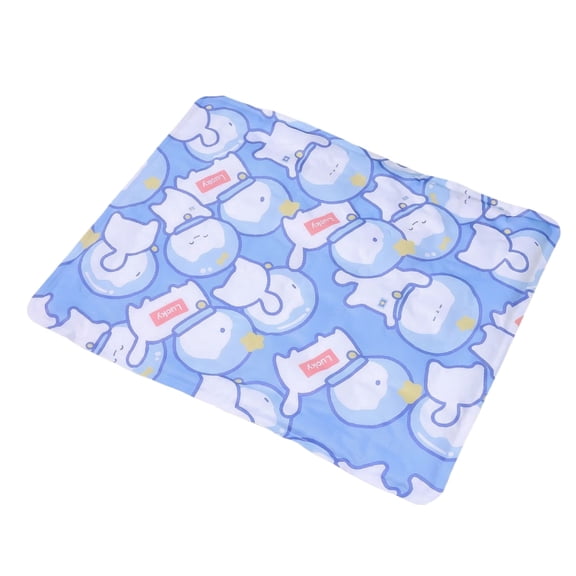 Dog Cooling Pad, Gel Pad, 50X40 In, 1 Pc, Light Blue Print, Medium Dog Bed Washable, Summer Heat Relief, Pet Cooling Mat, Feline Resting Surface