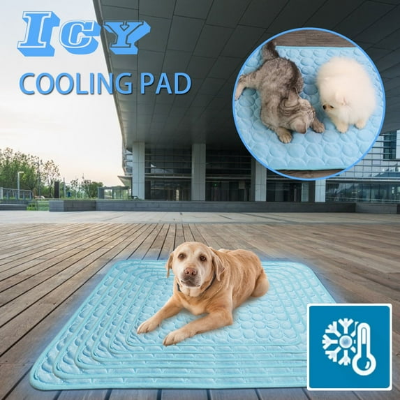Dog Cooling Pad, Summer Pet Ice Mat Dog Mat Ice Silk Mat Cool Mat Pet Supplies, Summer Cooling Mat for Dogs Cats(E,Blue, 27.6x39.4in)