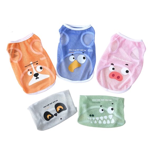 Dog Cooling Shirt Cartoon Design Breathable Fabric For Active Pets Hot Weather Outdoor Adventures Beach Walks Color