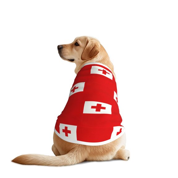 Dog Cooling Shirt Tonga Flag Breathable Dog Shirt for Large Dogs, Sun Protection Dogs Vest Tank Top Sleeveless Pet Clothes 5X-Large