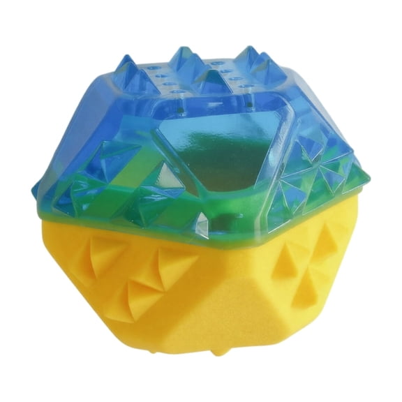 Dog Cooling Toy, Freezable Water Stick for Small Medium Dogs, Reusable Rubber Chew Toy for Summer Heat Relief, Durable Textured Teething Aid for Indoor Outdoor Play, Blue Yellow