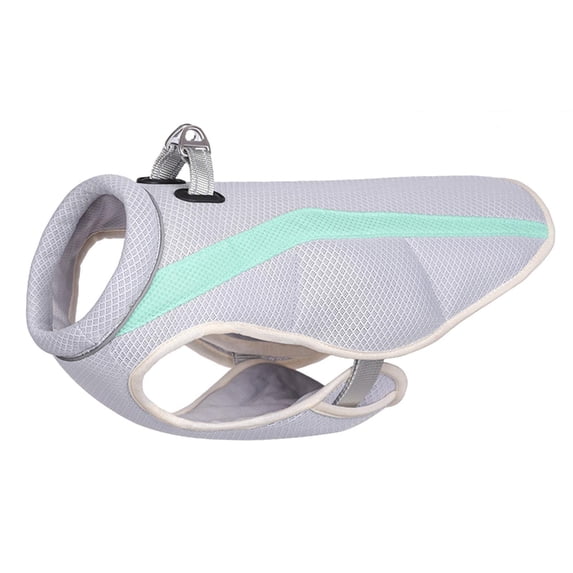 Dog Cooling Vest Harness Jacket Summer Pets Clothes Safety Reflective Pet Cooling Vest for Running, Hot Weather, Cycling, Walking, Outdoor , Light Blue XXXL