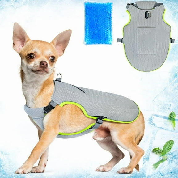 Dog Cooling Vest with Ice Packs Breathable Adjustable Dog Ice vest with D Ring Evaporation Cooler Dog Jacket for Hot Weather Dog Cooling Shirt for Small Medium Large Dogs Puppies, Small