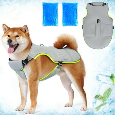 Dog Cooling Vest with Ice Packs Breathable Adjustable Dog Ice vest with D Ring Evaporation Cooler Dog Jacket for Hot Weather Dog Cooling Shirt for Small Medium Large Dogs Puppies, Large