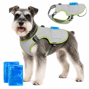 Dog Cooling Vest Reflective Adjustable Harness with Ice Pack Pockets