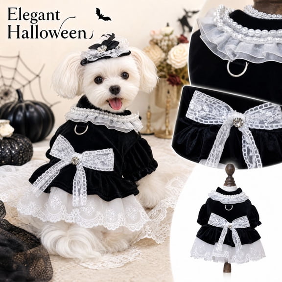 Dog Costumes For Large Dogs, Dog Costumes For Halloween, Halloween Dog Costumes, Classic Gothic Style Pet Garment For Dogs And Cats Halloween Themed Party