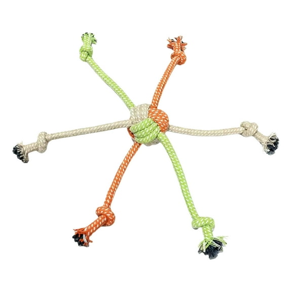 Dog Cotton Rope Chew Toy Safe 6 Head Knot Tugs Rope for Puppies Adult Dog Ensuring Teething Indoor Entertainment Fun
