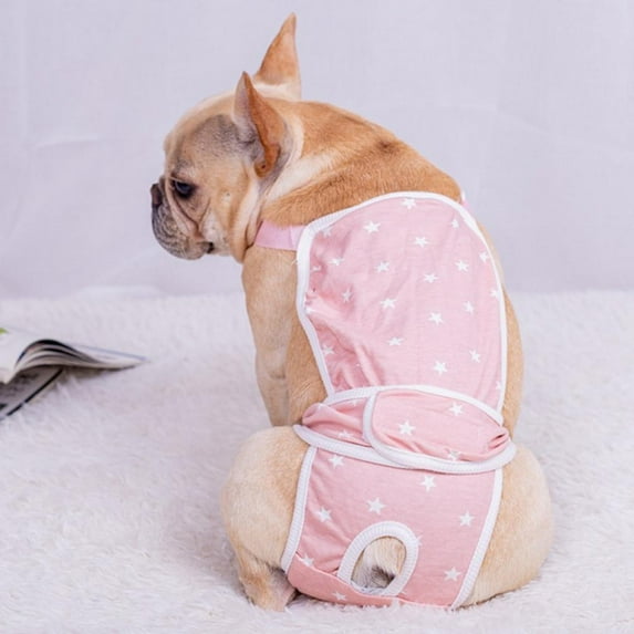 Dog Cotton Sanitary Pantie with Adjustable Strap Suspender Physiological Pants Pet Underwear Diaper Jumpsuit for Girl Dog Teddy Young Corgi French Bulldog Puppy