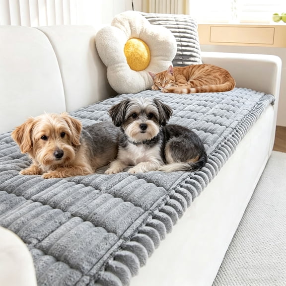 Dog Couch Cover, Waterproof Lining Pet Couch Cover, Soft Non-Slip Furniture Protector, Machine-Washable Sofa Cover for Dogs & Cats
