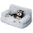 thumbnail image 1 of Dog Couch, Small Dog Bed with Removable Washable Cover, Cute Cat Couch for Pets, Cat Beds for Indoor Cats with Anti-Slip Bottom (Grey), 1 of 16