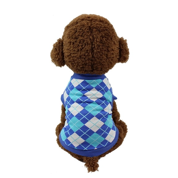 Dog Couple Suit, Warm Plaid Print Knit Sweater, Soft Breathable Outfit, Daily Walking Wear Pet Check Vest Clothes