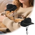 thumbnail image 1 of Dog Cowboy Hat, Cat Cowboy Hat, Dog Cat Cap Puppy Pet Dog Cat Holiday Pet Party Decoration Party Accessories, for Carnival Halloween Western Parties Christmas(Black), 1 of 5