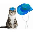 thumbnail image 1 of Dog Cowboy Hat Cat Cowboy Hat Pet Cowboy Costume Mini Cowboy Hat for Dogs Cat Holiday Halloween Pet Party Decoration (Brown, Small), 1 of 10