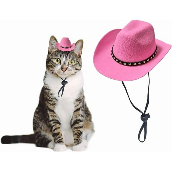 Dog Cowboy Hat Cat Cowboy Hat Pet Cowboy Costume Mini Cowboy Hat for Dogs Cat Holiday Halloween Pet Party Decoration (Brown, Small)