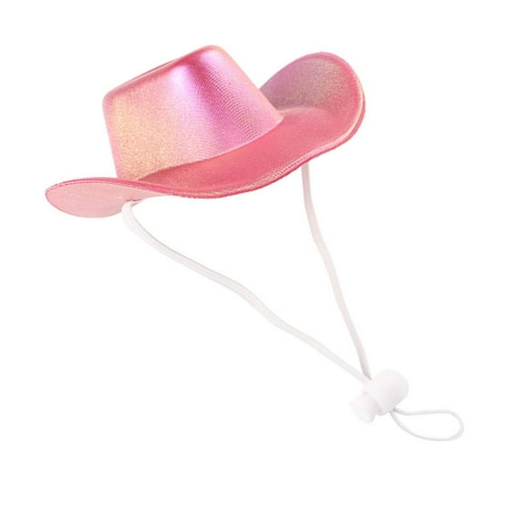 Dog Cowboy Hat Dogs Nacreous Hat Sunbonnet with Adjustable Belt Supplies
