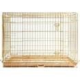 thumbnail image 1 of Dog Crate 42 Inch, Copper Gold Dog Kennel | Portable & Foldable Metal Wire Cage for Large Dogs with Pull-Out Floor Grid, Easy-Clean Tray | Dual-Entry | Comfort Handle for Transport & Indoor, 1 of 9