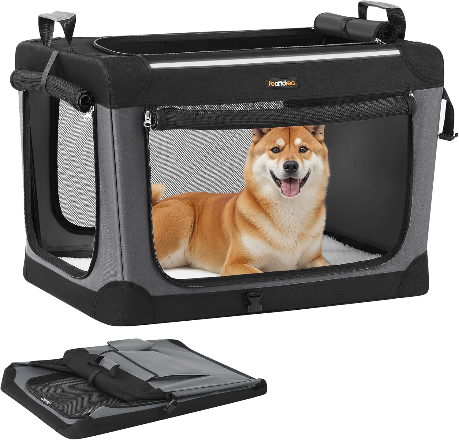 Dog Crate 44-Inch Portable Dog Travel Crate for Extra Large Dogs Oxford ...