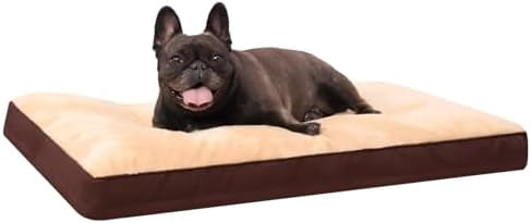 Dog Crate Bed Waterproof Deluxe Plush Dog Beds with Removable Washable Cover Anti-Slip Bottom Pet Sleeping Mattress for Large, Medium, Jumbo, Small Dogs, 29 x 18 inch, Brown