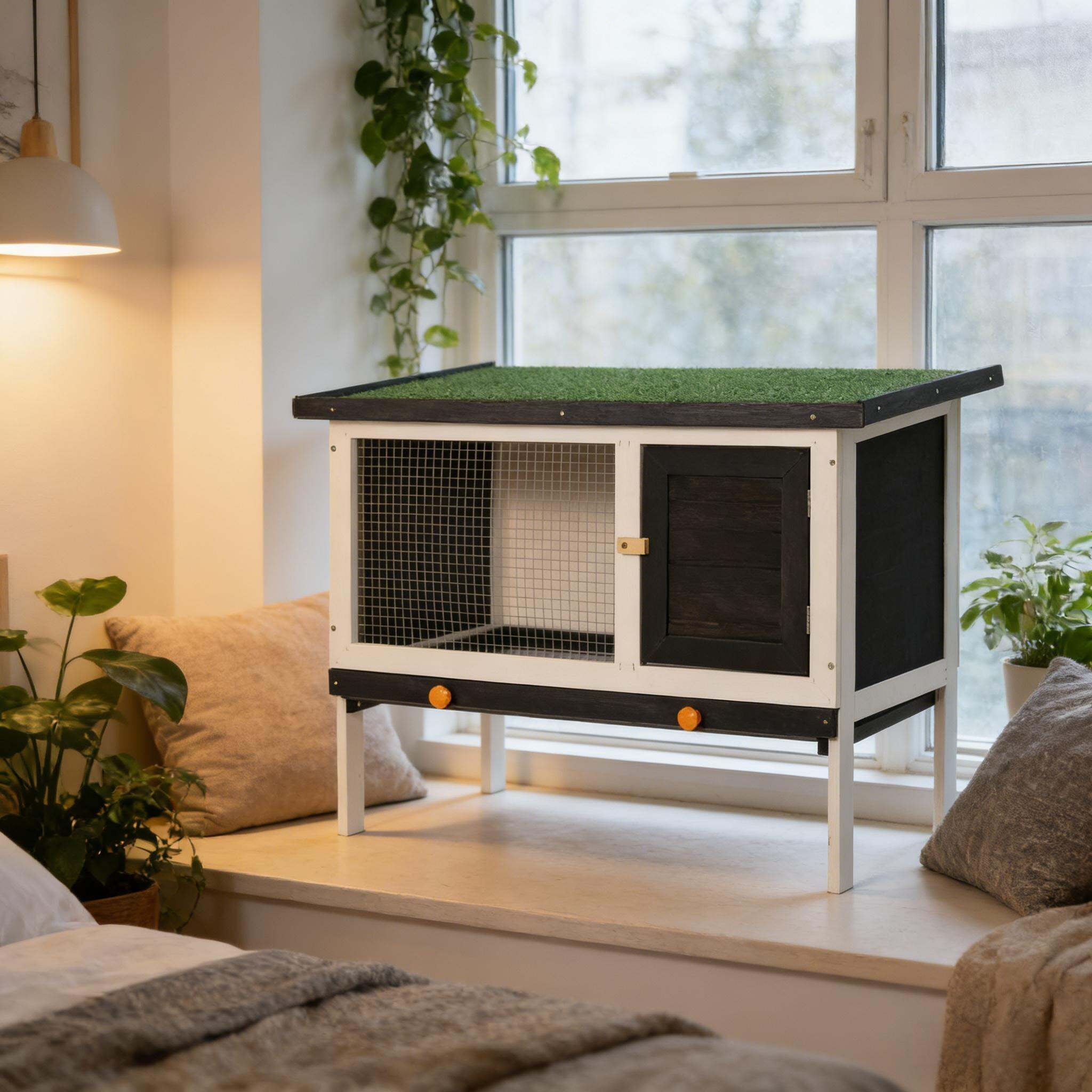 Dog Crate, Bunny Cage,Spacious Pet House,Wood Rabbit Hutch, Black,Green,White Pet Playpen,Metal,Wood Chicken Coop, Pet Supplies Pens & Hutches