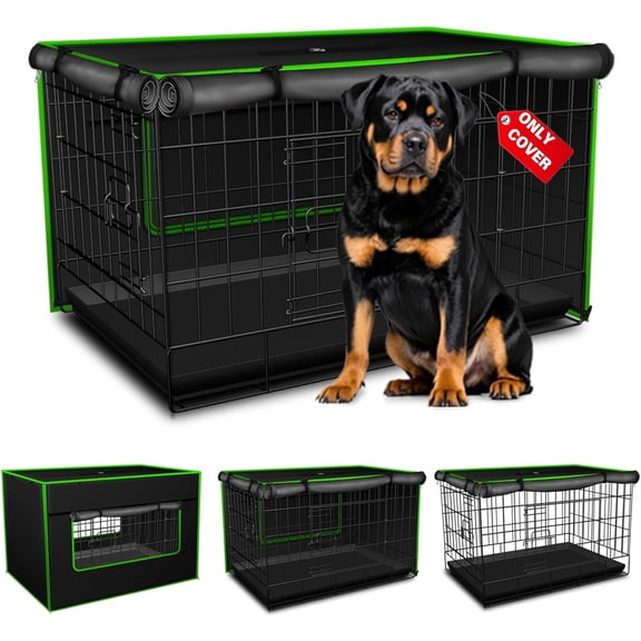 Dog Crate Cover - Advanced Sound-Reducing Thermal Insulation Technology for 54 inch Crates, Creating a Quiet Private Sanctuary for Anxious Pets