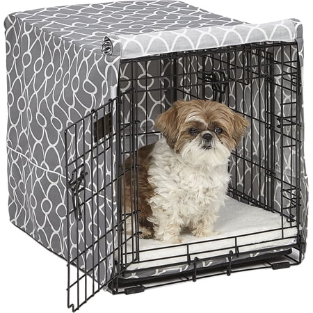 Dog Crate Cover, Dinosam Privacy Dog Kennel Cover Fits Most 24" Dog Crates, Machine Wash & Dry, Easy to Put on, Take off, and Adjust,Gray