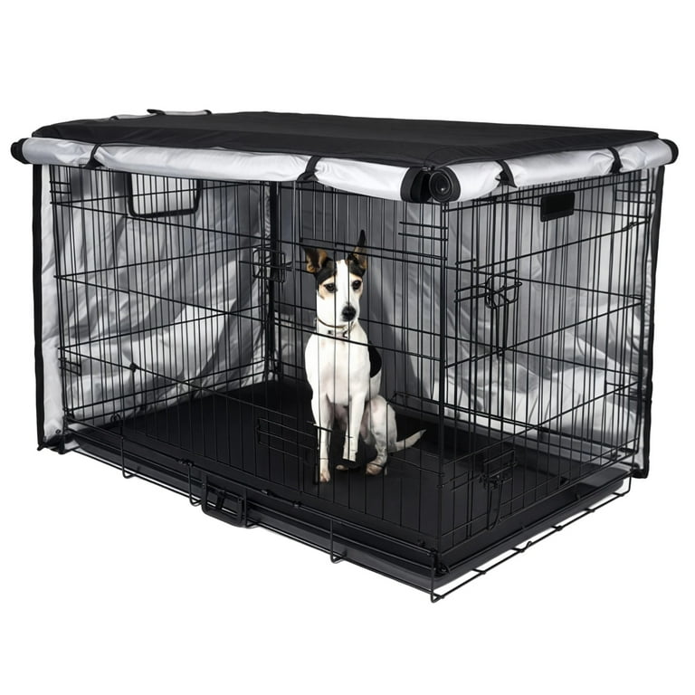 Dog Crate Cover with Double Door Access, Waterproof Oxford Cloth
