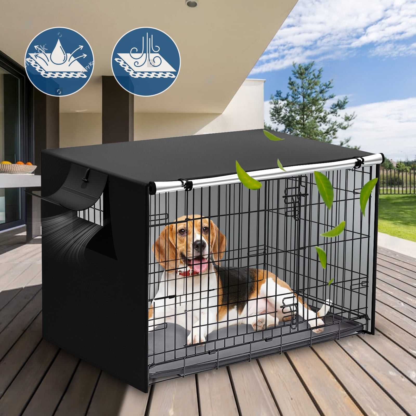 View of Dog Crate Cover Durable Polyester Pet Kennel Cover UniversalDog Cage ...