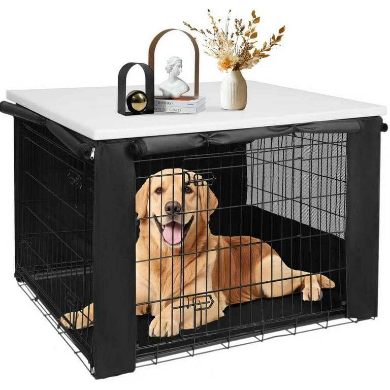 Dog Crate Cover with Tabletop for 42 Inch Dog Cage, Heavy Duty Dog