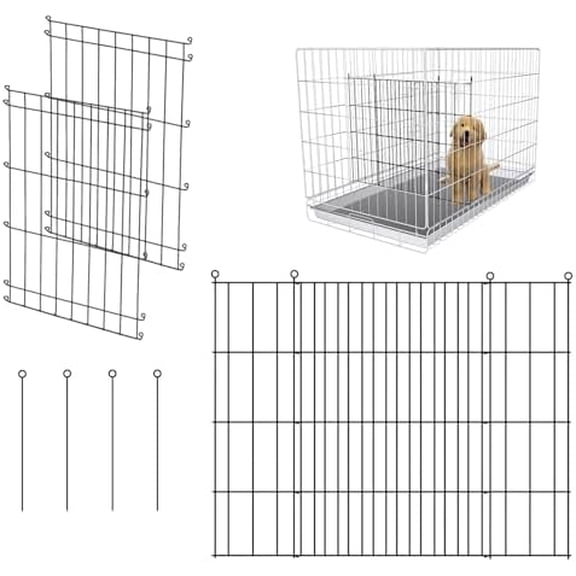 Dog Crate Divider Panel - 2 Pack Black Metal, Compatible with 24"-32" & Other Crate Sizes, 16.92" H x Adjustable Width 11.81"-20.86"(Dog Crate NOT Included)