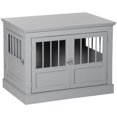 thumbnail image 1 of Dog Crate End Table Spacious 3-Door Design for Small Dogs Pewter Gray, 1 of 10
