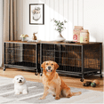 thumbnail image 1 of Dog Crate Furniture,27.2"Double-Doors Kennel Indoor with Divider and Removable Tray,Dog Cage End Table,Easy Assembly, 1 of 7