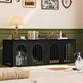 Dog Crate Furniture, 71" Heavy Duty Dog Kennels with Divider, Pads, Side Table, TV Cabinet