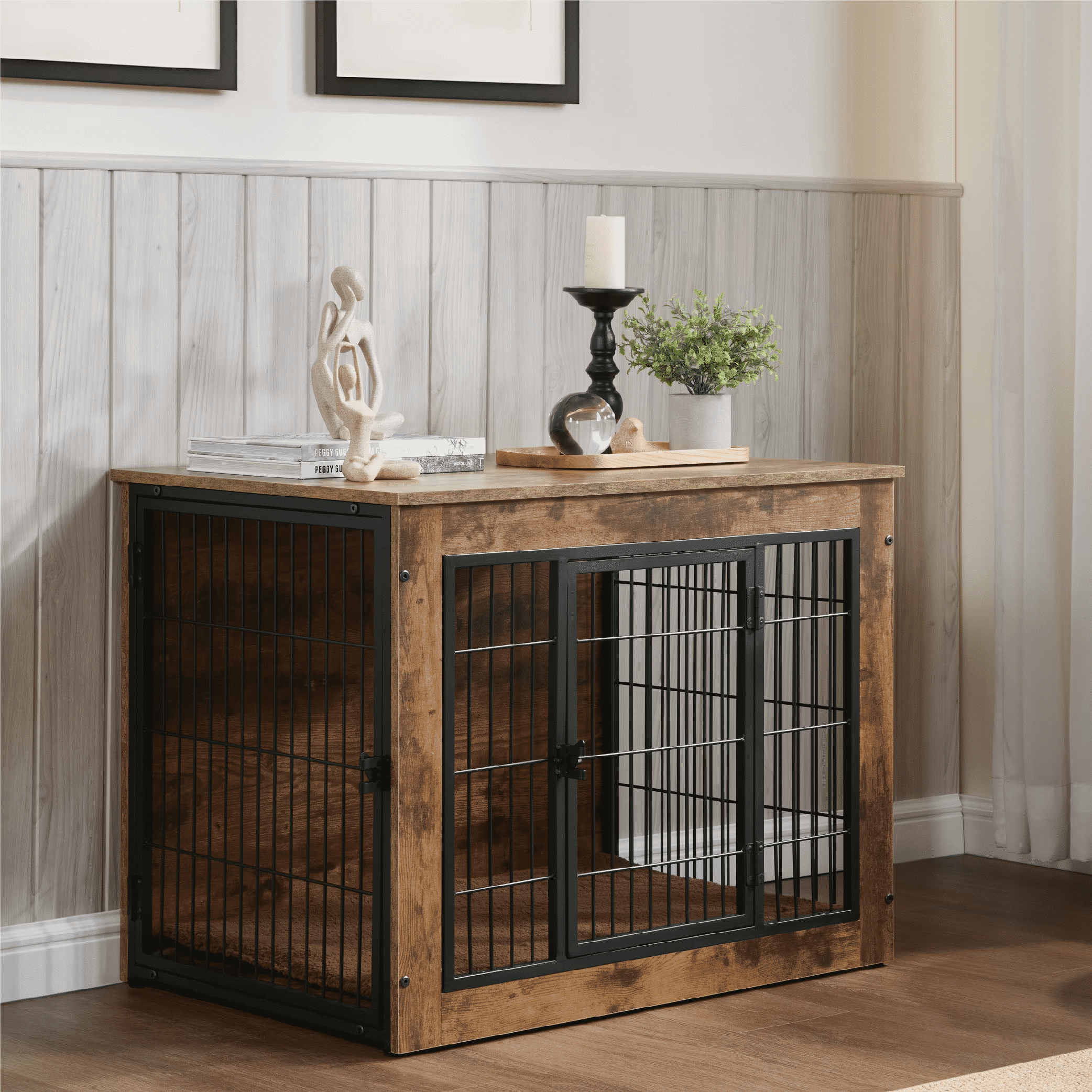 Curated visual reference: Fresh Look at Dog Crate Furniture With Cushion Wooden Dog Kennel Furniture Heavy